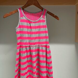 Est. 1989 Place Pink & Gray Striped Casual Dress – Girls Size M (7/8)